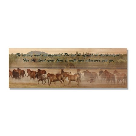 RICKI&APOSS RUGS 32 x 11 in. Be Strong Inside & Outside Cedar Wall Art RI951706